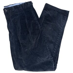 Tommy Hilfiger‎ Corduroy Pants Navy Blue Double Pleated 36x32 Classic Vintage